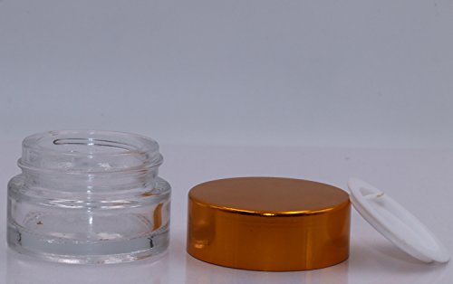 PinkLife 5g Jar vidro Jar recipientes de cosméticos 19 PCs Recarregável maquiagem redonda potes de blemas de barragem de amostra de amostra com tampas douradas