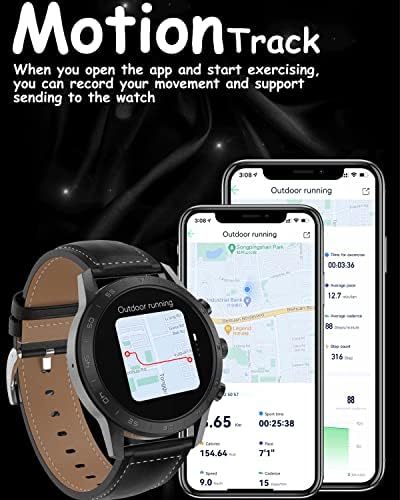 Dtno.i Smart Watch for Men 1.39 '' IPS Treno de toque colorido, relógios inteligentes com texto e chamada, rastreadores