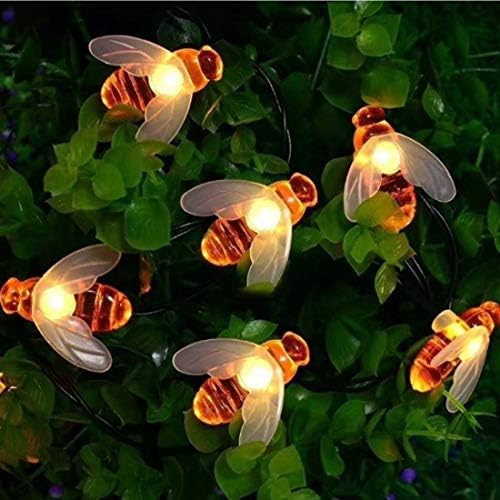 AMANTS01 Luzes solares de corda de abelhas, 50 LEDs Luzes de cordas de abelha solares de solar Luzes de fada de abelhas ao ar livre para casa, jardins, parque, decoração de pátios.
