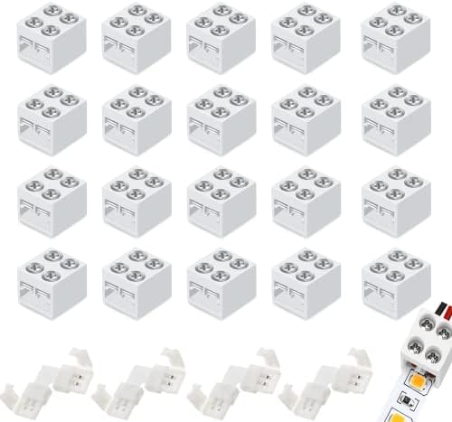 Conectores de luz de fita LED, embalagem 4 de conectores de 2 pinos em forma de L para luzes de tira de 8