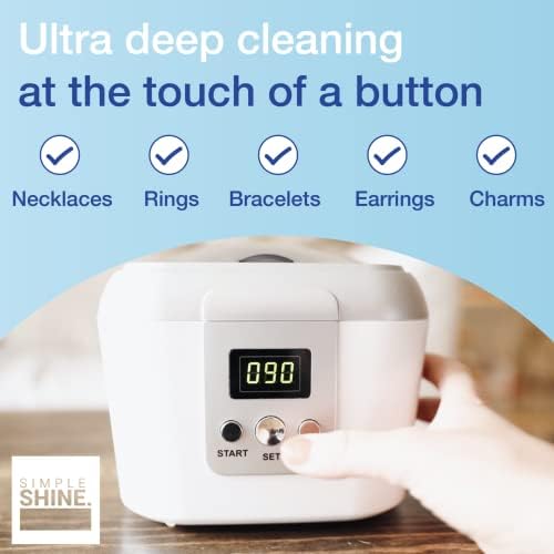 Kit de limpeza de jóias ultrassônicas - nova máquina de limpeza premium e solução de líquido para limpador