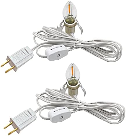 MX232 Conjunto de 2 cordas acessórias com 2 lâmpada de lâmpada LED 6 pés com tampas brancas com interrupção