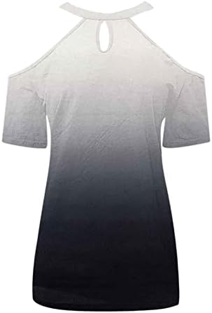 Camisas de verão femininas, gradiente da moda ombros frios ombros sexy tshirts tshirts hechohe hush