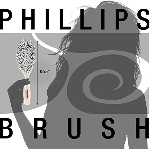 Phillips Brush Co Light Touch 1 Bruscada oval com bola de nylon com ponta de bola, alça com contornos