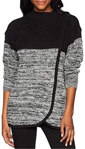 ANDONGNYWELL de manga comprida feminina Loose Plus Sweater de lã Cardigan Fleece Straight Blouse
