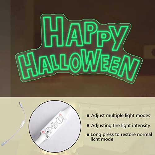 Decorações de Halloween externo interior e feliz Halloween Lights Sinais de neon de Halloween, 26x14 polegadas