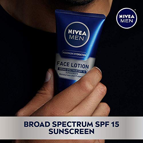 Nivea Men Hydration Loção de face, loção facial com amplo espectro SPF 15 Proteção solar para homens, 4 pacote