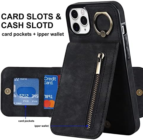 Capa de capa de telefone Caixa da carteira para iPhone 11 Pro Max, capa de couro Ultra Thin PU com recurso de