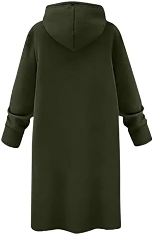 Mini vestido de manga longa nokmopo para mulheres casuais casuais moda de bolso de bolso de moletom