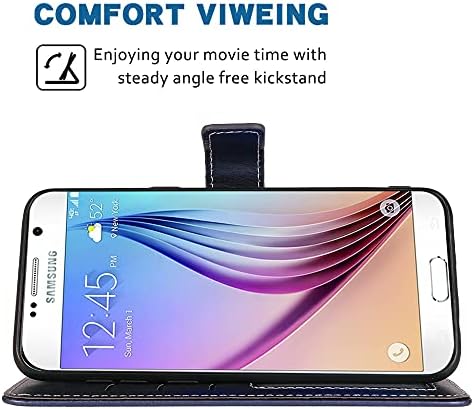 FDCWTSH Compatível com a caixa de carteira ativa da Samsung Galaxy S6 e a pulseira de pulseira de couro de pulso