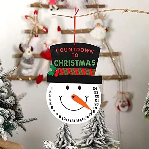 Calendário do advento do boneco de neve do eqivei Christmas, 2022 Tecido não entrelaçado, pendura os dias
