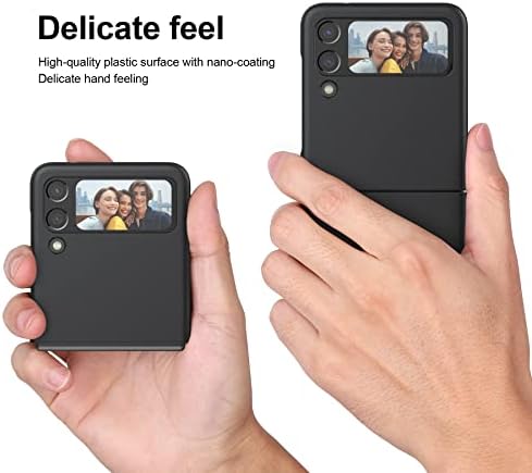 Eastcoo Galaxy Z Flip 3 Case, capa de fólio fino para Samsung Galaxy Z Flip 3 com PC rígido, capa