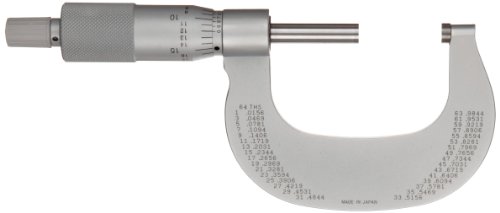 Mitutoyo 101-114 Micrômetro externo, acabamento de cetim-dinâmico, parada de catraca, intervalo