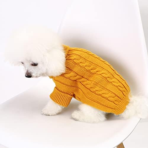 Neiwech cães pequenos suéteres de estimação coloração sólida cor estereoscópica de cachorro macio