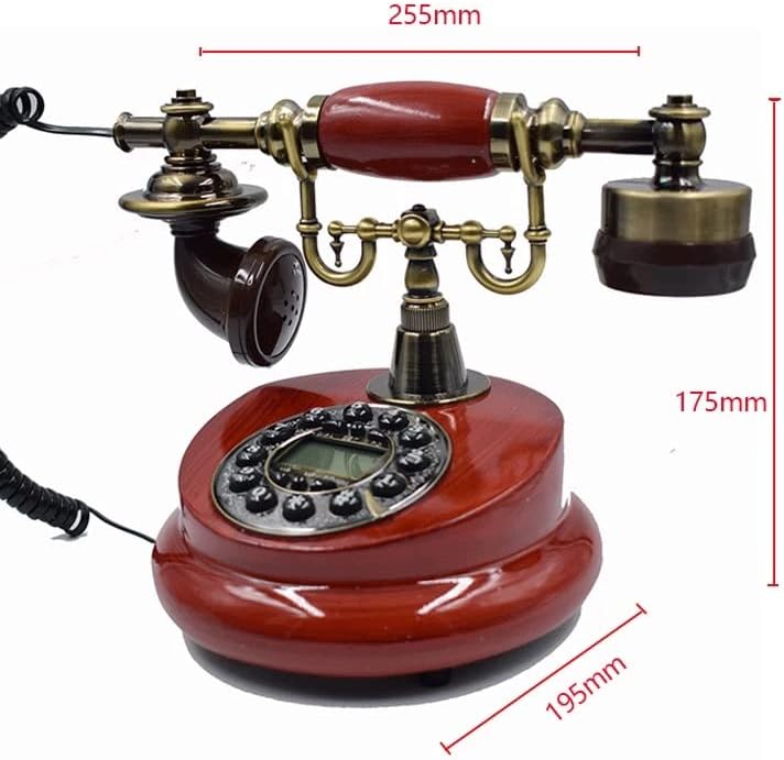 N/A Antique com cordão líquido lineado resina fixa Digital Retro Phone Button Dial Telefones decorativos