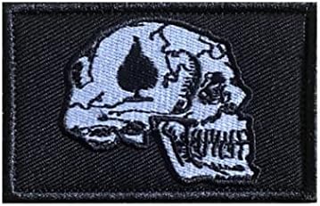 Creative Skull Patch Morale Tactical Badge Hook e Loop Bordeded 2 Pcs