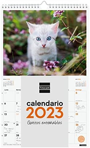 Finocam - Calendário 2023 Imagens de parede em espiral para escrever janeiro de 2023 a dezembro de