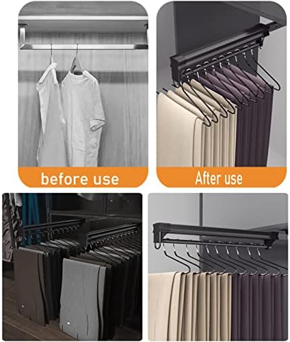 Rack de secagem de roupas de armário extensível, puxe o trilho de cabide de roupas, trilho de roupa de armário ajustável,