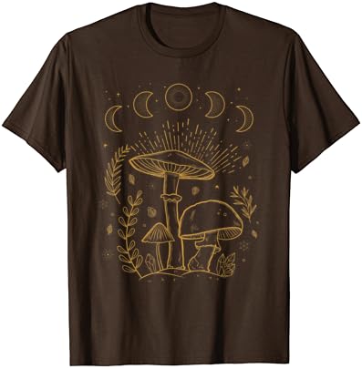 Goblincore estética academia escura de cogumeiro cottagecore T-shirt de manga curta