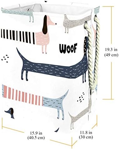 UNICEY Scandinavian Dachshund Dogs Cesto de lavanderia cesto de armazenamento à prova d'água