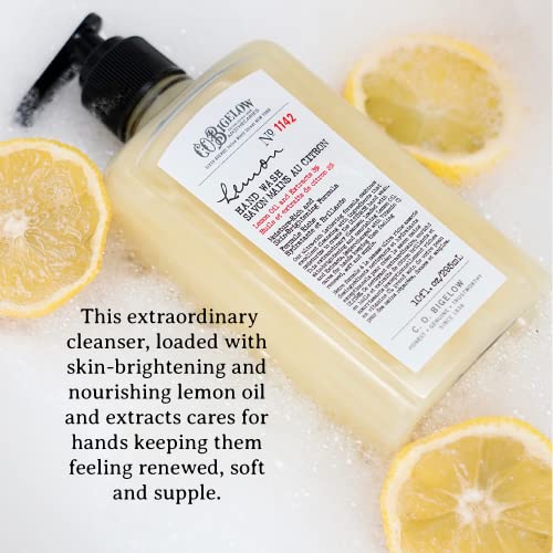 C.O. Lavagem das mãos de limão bigelow - No. 1142, sabonete líquido hidratante com extrato de