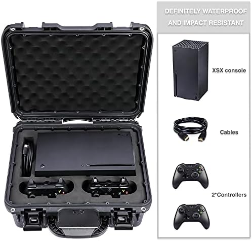 Zenacce Case Hard Case à prova d'água compatível com a caixa Xbox Série X, a caixa de transmissão de viagens
