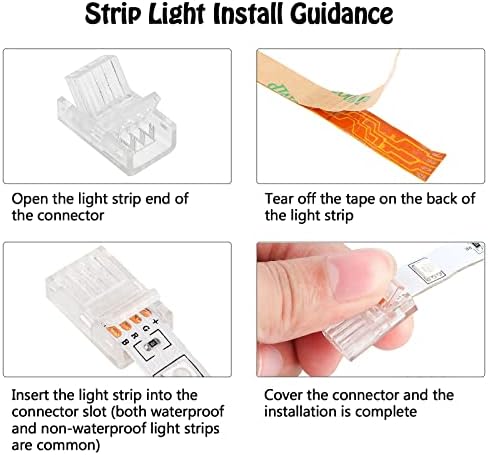 Conector de tira LED de 10 pacote BZONE 10 pinos com cabo de extensão de 16,4 pés para luz de tira de led