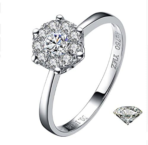 GOWE 18K Diamond Ring Wedding Propor mulheres Girl Feminino Presente 1CT 2CT 3CT Grupo de luxo embutido