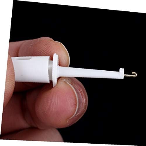 X-Dree Platpl Plastic Coated Isolate Testing Electrical Lead Hook Clip White 10pcs (Aislamiento de Plástico