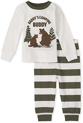 A casa infantil Baby Single and Toddler Manga longa e calça Snug Fit Cotton 2 peças Conjuntos de pijama