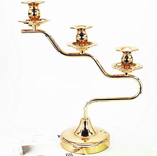 Metal Candlesticks 3 Arm Christmas Velas Centerpiece Central Altura de ouro 14,97in/38 cm Portador de vela para