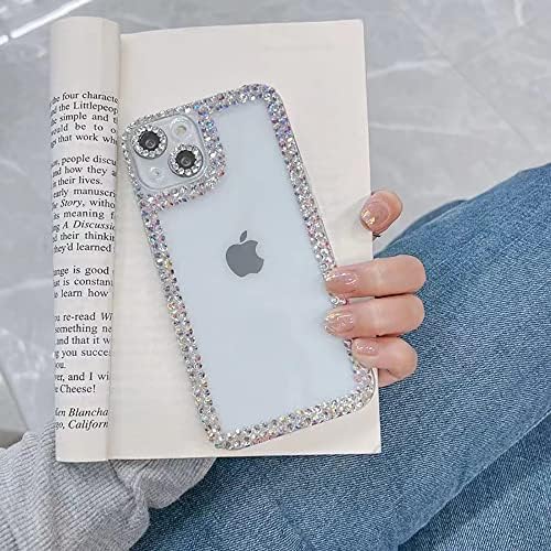 IPhone 13 Bling Glitter Case, Luxury Glitter Bling Silicone Rhinestone Caixa de telefone protetora