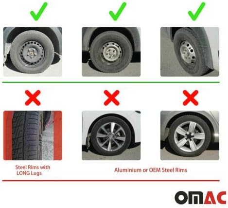 Capas cubos OMAC de 16 polegadas para Toyota Corolla Black e Red 4 PCs. Tampa das jantes da roda - tampas