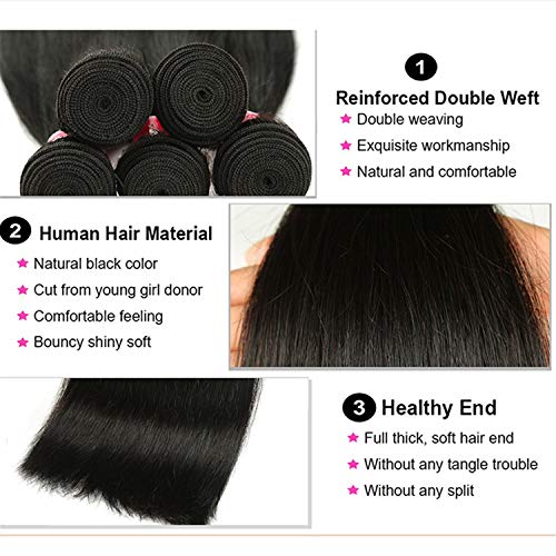 Peruca de tecela de cabelo humano qazpl, peruca feminina de 8-26 polegadas, cabelo liso e liso e
