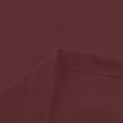 HDZWW Camisa de poliéster masculina Button-down de túnica Praia macia camisa de manga longa de cor sólida