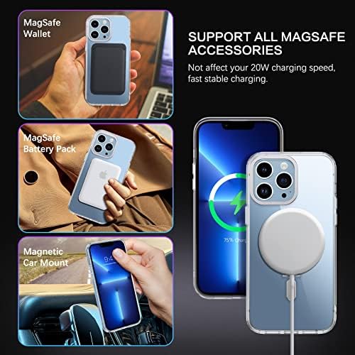 Duedue para o iPhone 13 Pro Magnetic Case com suporte invisível [compatível com MagSafe], capa