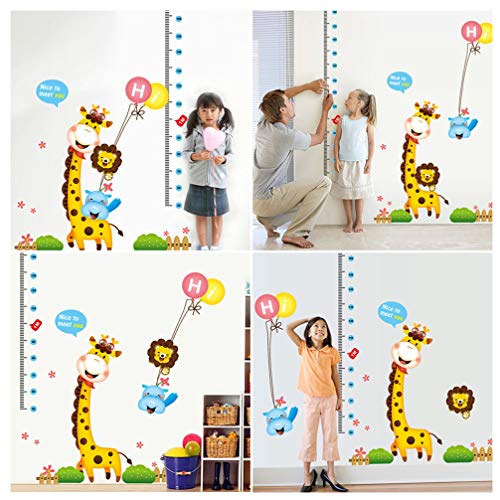 Lioobo 1pc girafa altura gráfica adesiva altura de crescimento mapa de parede adesivo de parede de fundo altura