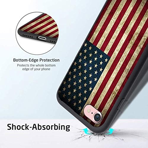 Compatível com a caixa do iPhone 7/8/SE 2020, bandeira americana vintage projetada para iPhone 7/8/SE 2020, capa