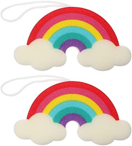 Loofa 2pcs colorido arco -íris desenho animado infantil pincéis de esponja de chuveiro esponja esponja esponja