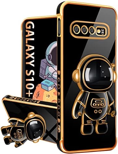 Buleens para Samsung Galaxy S10 Plus Caso com suporte de astronautas, Garotas GALAXY S10 PLUS CASAS, CARREFO