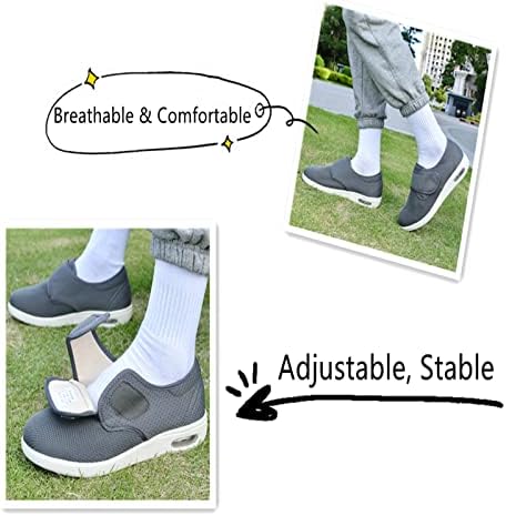 Sapatos diabéticos ZGDG para homens de largura de largura Sapatos de edema para pés inchados com tênis leves