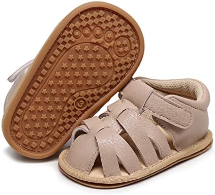 Hongteya Baby Girl menino sandálias, sapatos de bebê de verão sandálias planas abertas de pé anti -deslize sola