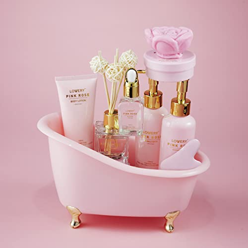 Presentes do dia das mães do filho Pink Rose Relaxing Spa Gift Box Basket para ela com perfume, presentes