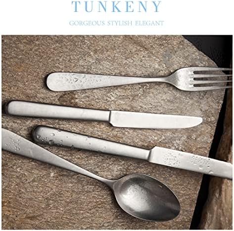Conjunto de talheres de 48 peças de Tunkeny para 12, conjunto de talheres de aço inoxidável de grau
