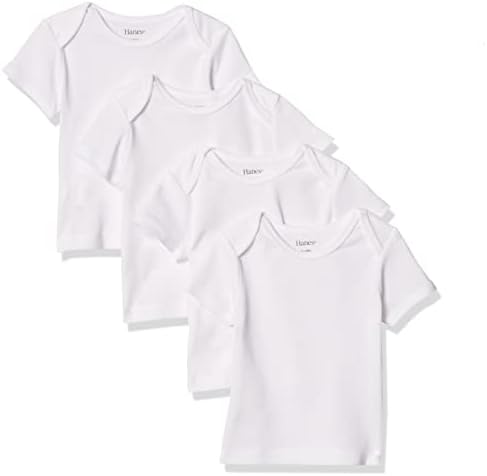 Camiseta de bebê hanes, camisa flexível e macia, ombro expansível, 4-pacote