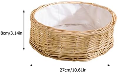 Cesto de metal de quintal 1 conjunto de pão que serve cesto de cesto de cestas de tecido com liner vime de vime