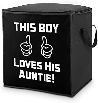 Este garoto ama sua tia! Grande caixa de organizador de saco de armazenamento de colcha zíper em cima