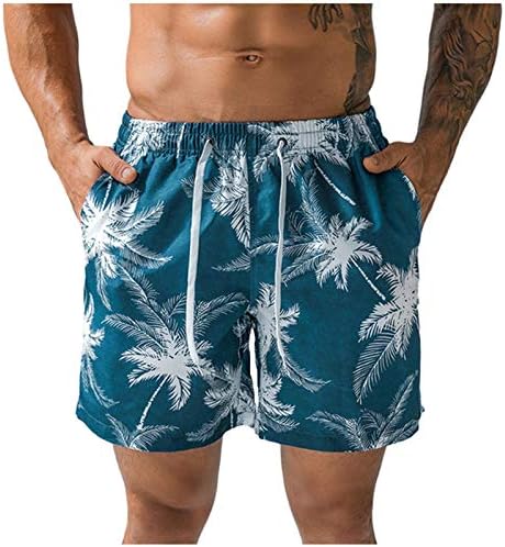 Shorts para homens shorts soltos encaixes estampas tropicais de traje de banho banheira tronco de malha