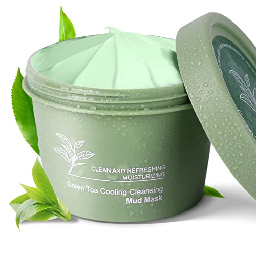 Máscara de lama de chá verde - máscara de limpeza profunda do chá verde para limpeza de poros e