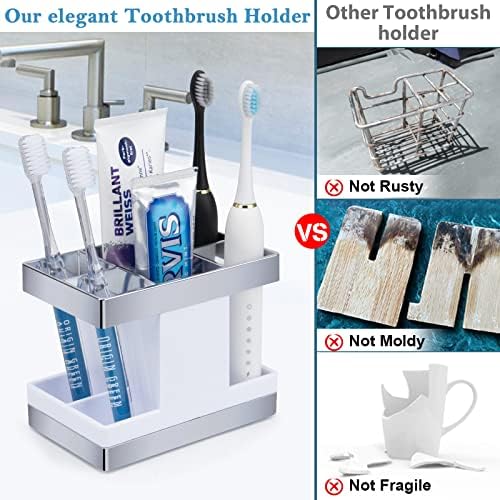 Porto de escovação de dente Chintu - Caddy de escova de escova de dentes anti -deslizamento para balcão de